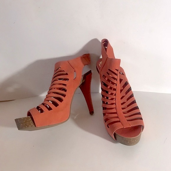 New Vince Camuto Poseidon Platform Sandal Coral Size 7.5 - Picture 3 of 9